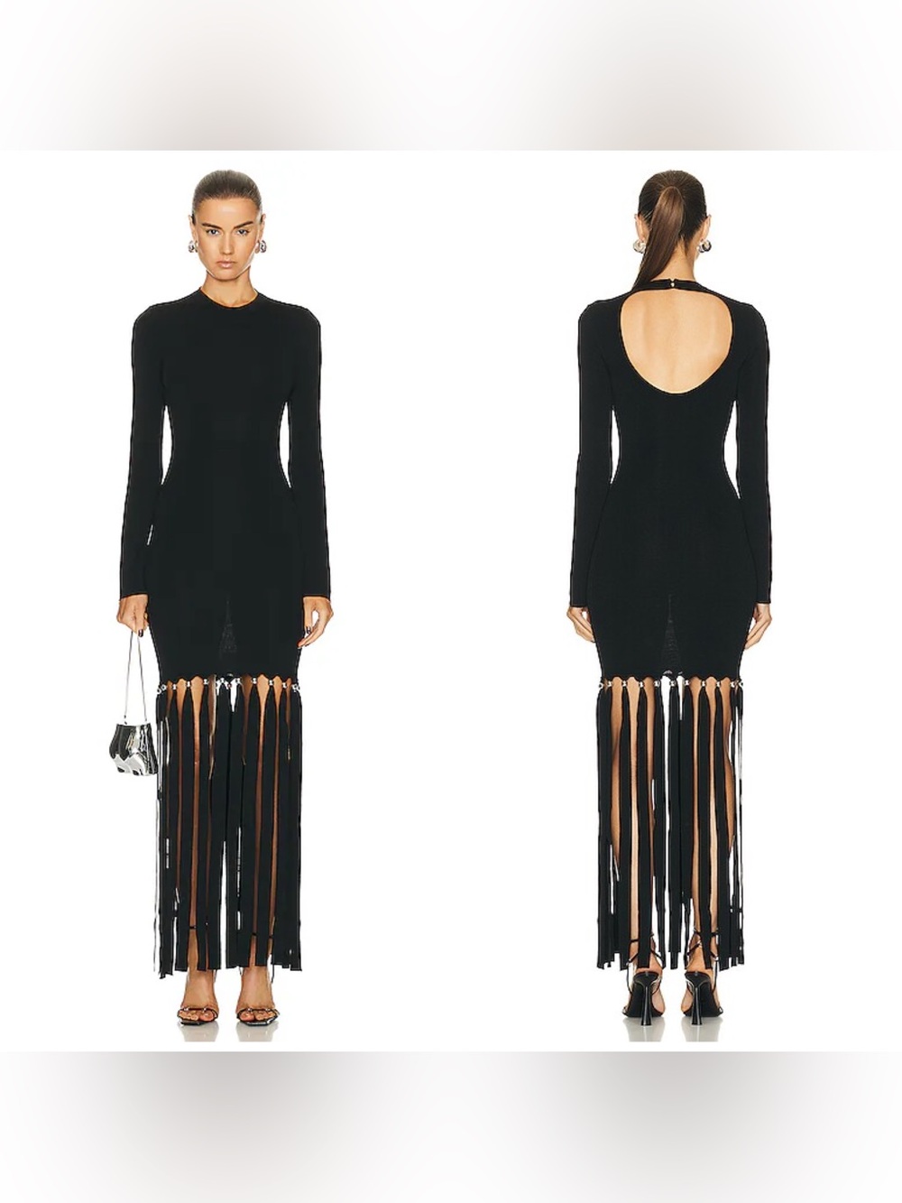 Simon Miller Eclisse Fringe Dress Black XS